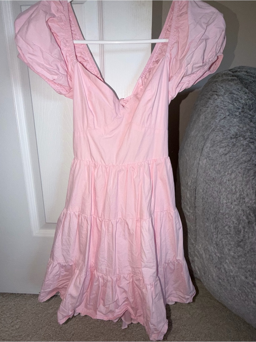 Altar'd State Pink Puff Sleeve Mini Dress